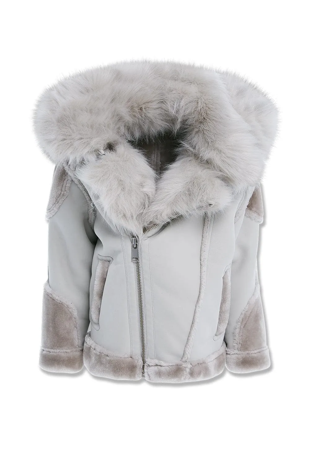 Kids El Jefe Shearling Moto Jacket (Arctic Wolf)