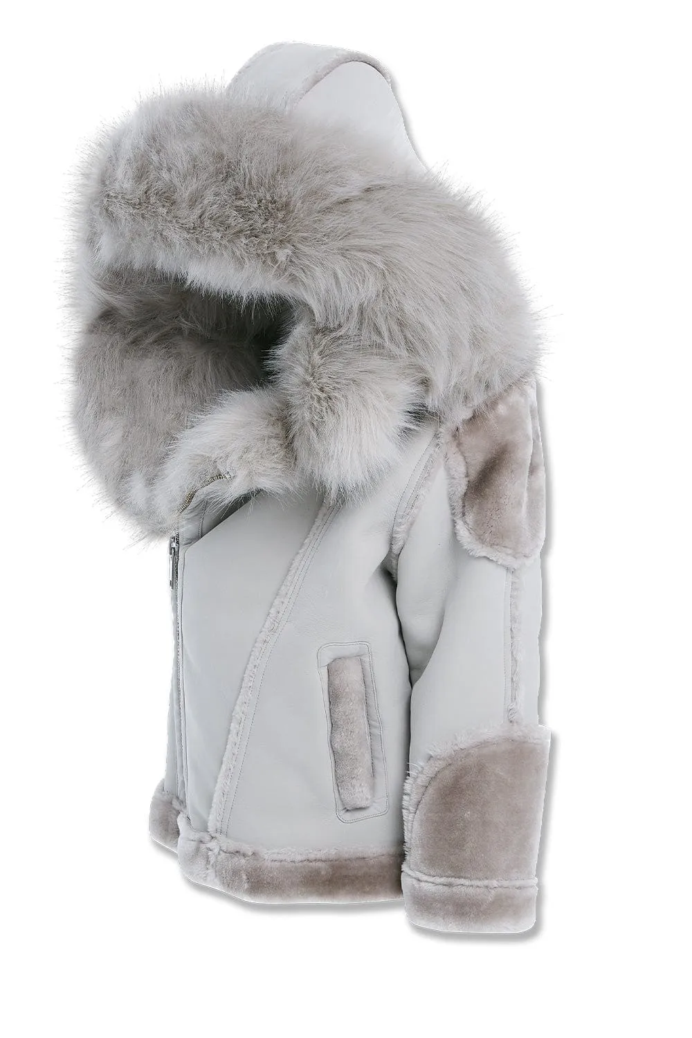 Kids El Jefe Shearling Moto Jacket (Arctic Wolf)