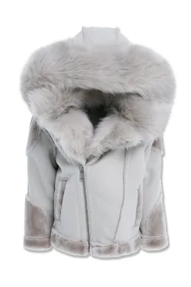 Kids El Jefe Shearling Moto Jacket (Arctic Wolf)