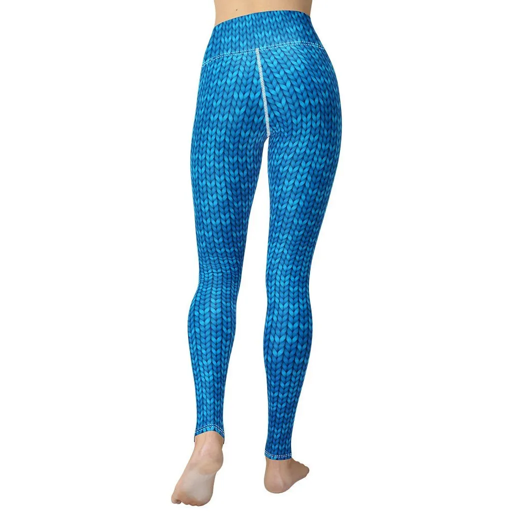 Knitted Print Pattern Yoga Leggings