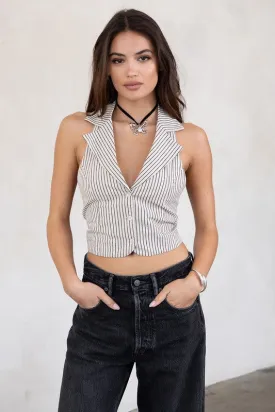 Liana Stripped Halter Top