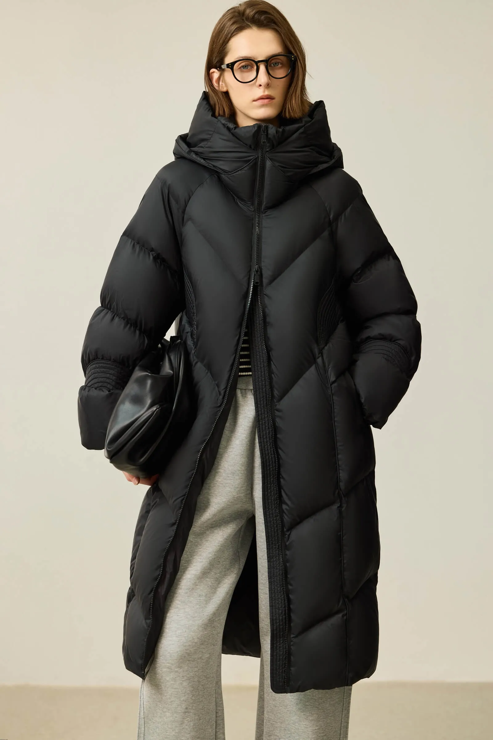 LILY Trendy Puffer Hooded 90% Down Jacket