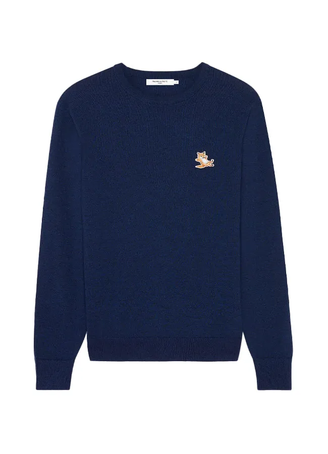 Maison Kitsune Chillax Fox Patch Classic R-Neck Jumper