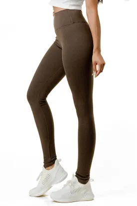 Malibu Winter warm fleece thermal legging pants la6053 brown