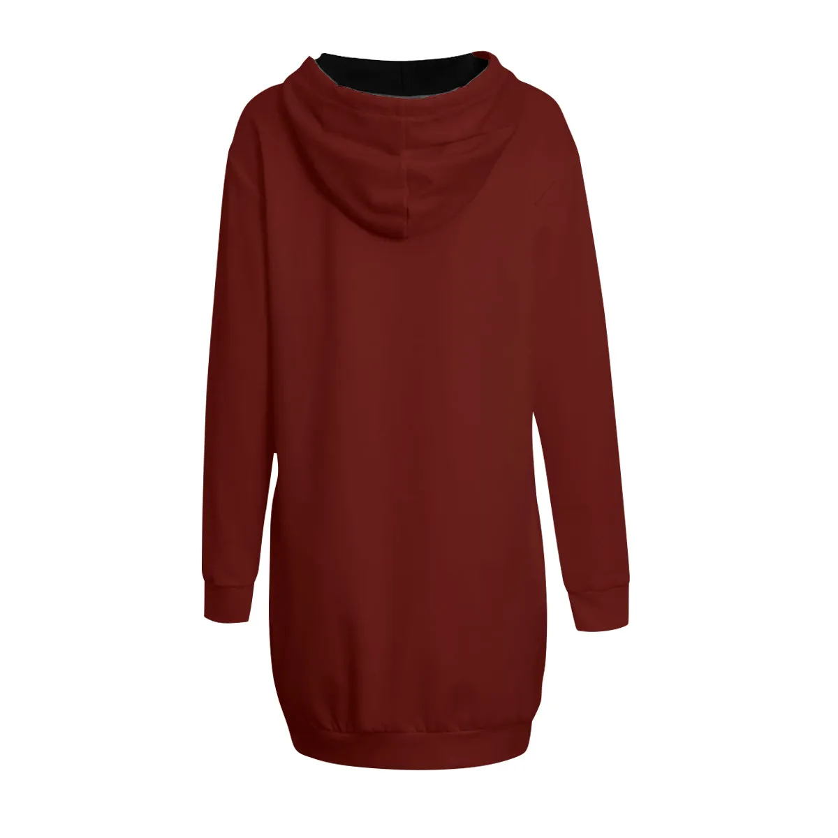 Maroon Autumn Night Hoodie Dress