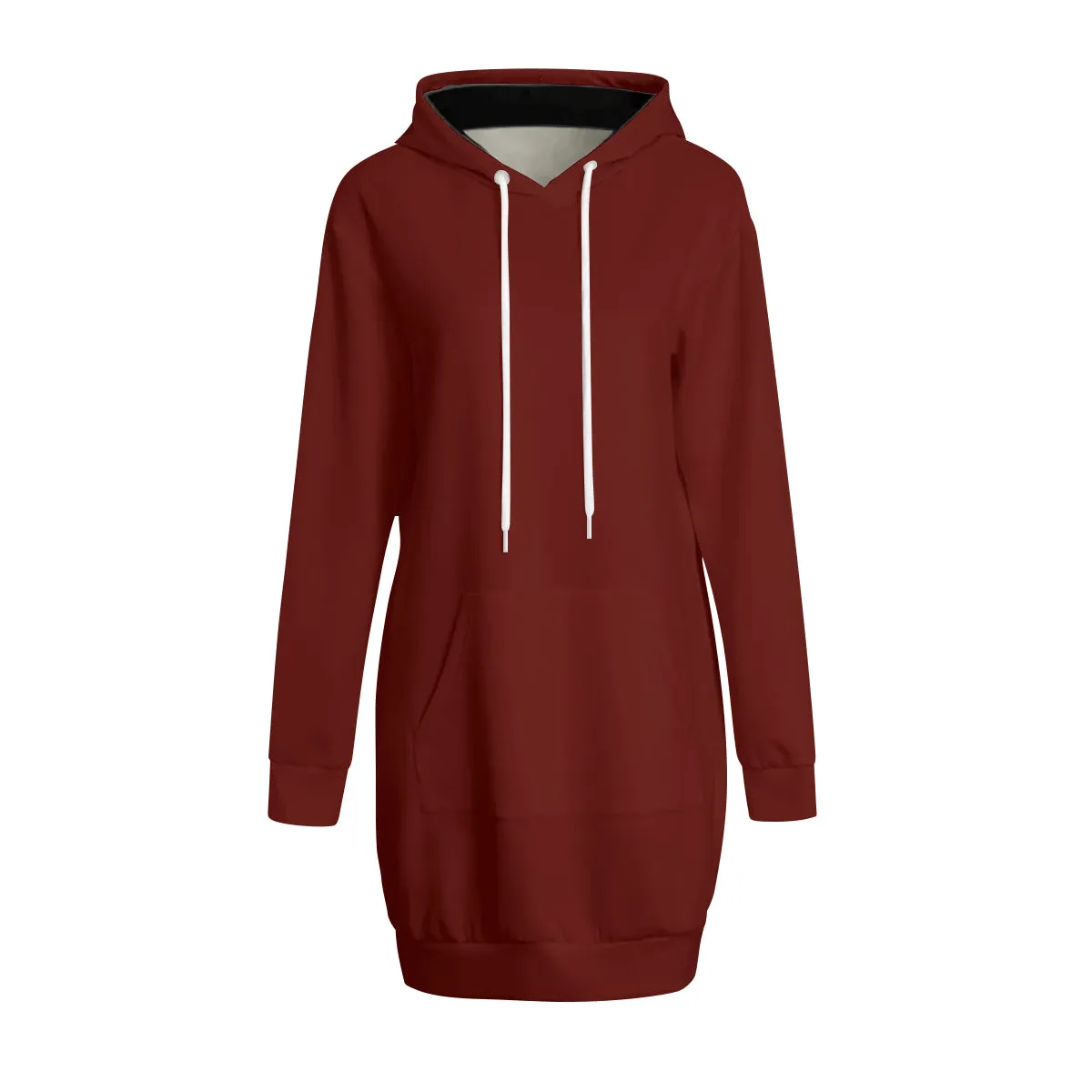 Maroon Autumn Night Hoodie Dress