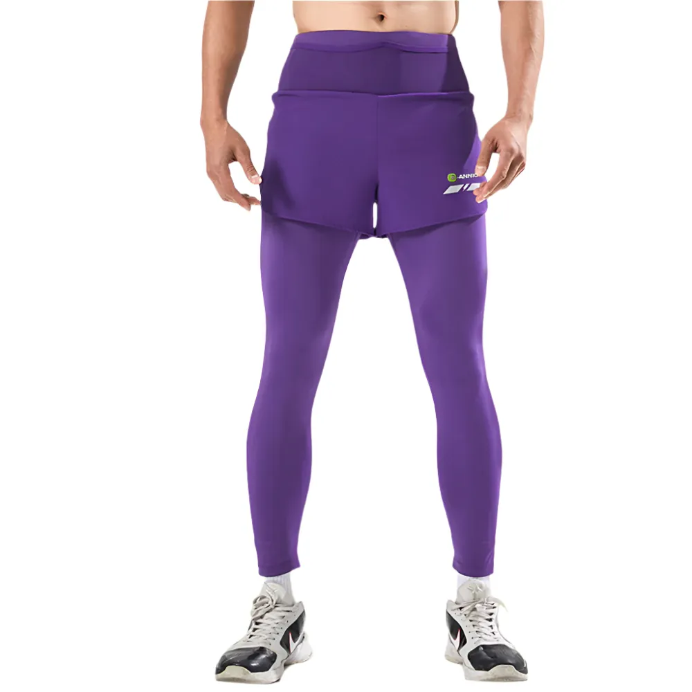 Men and Women's Faux Two-piece Marathon Sports Pants