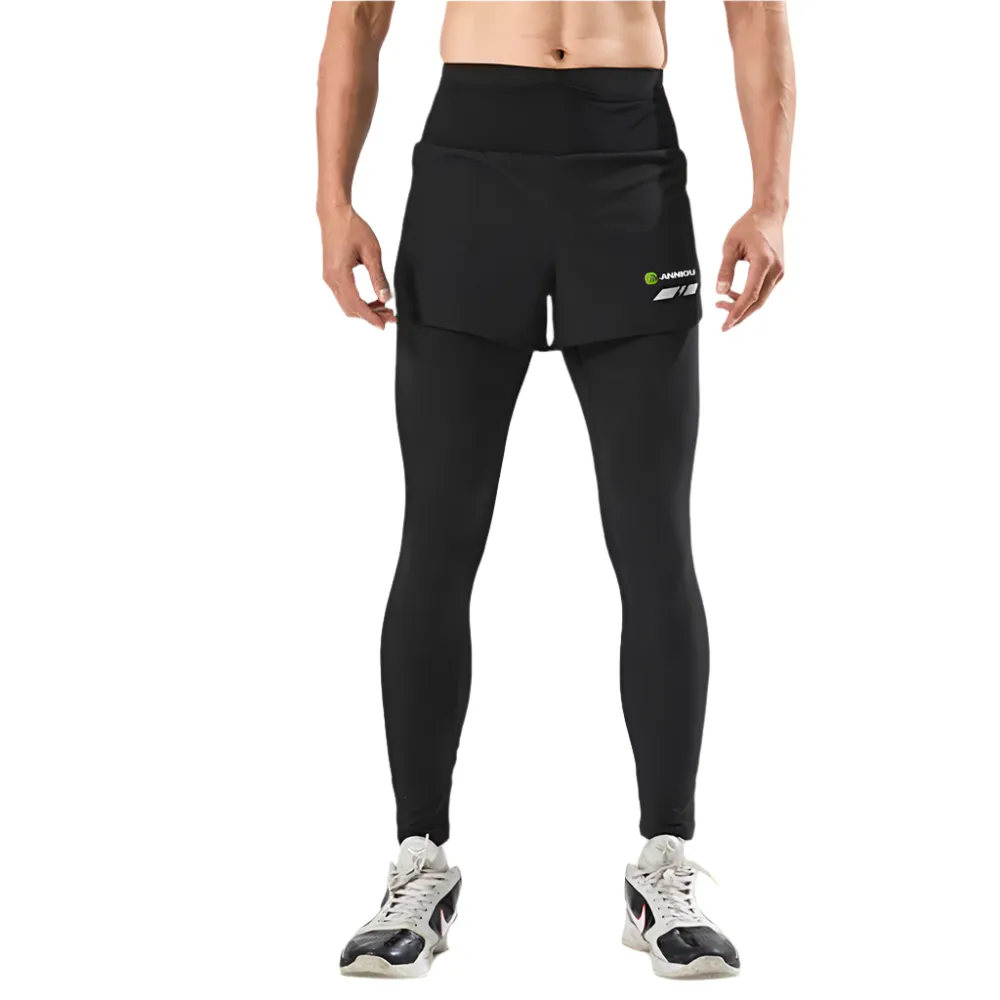 Men and Women's Faux Two-piece Marathon Sports Pants