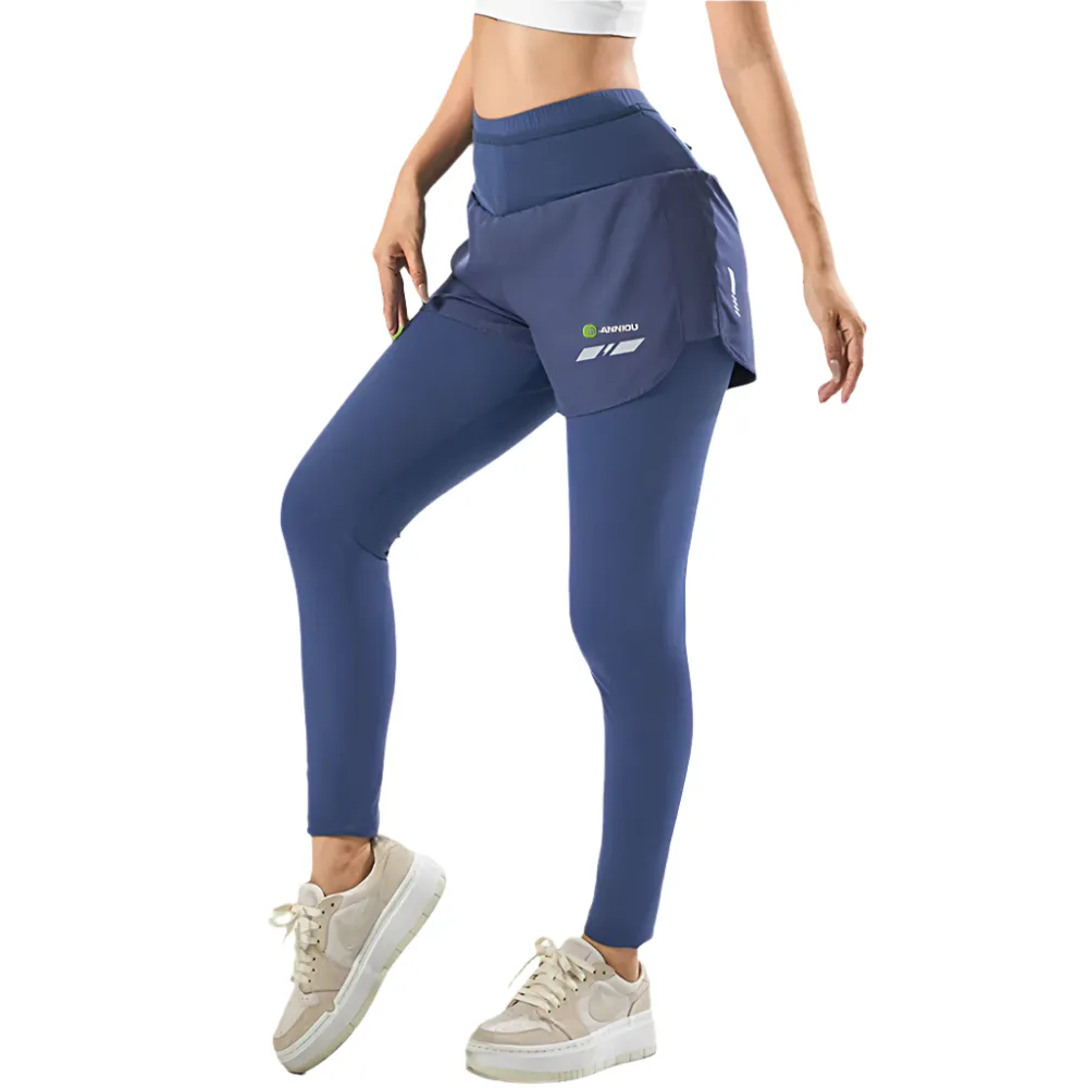 Men and Women's Faux Two-piece Marathon Sports Pants