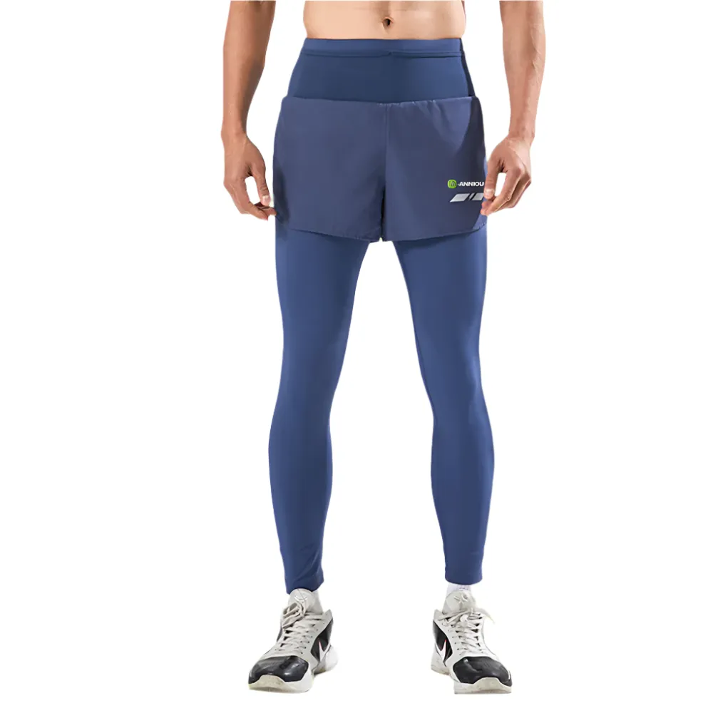 Men and Women's Faux Two-piece Marathon Sports Pants