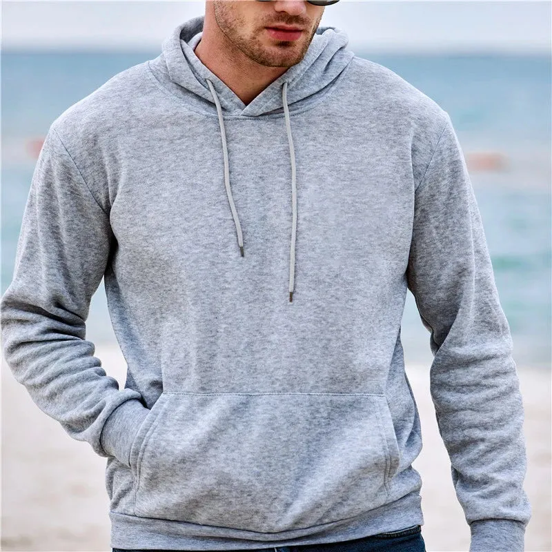 Men's and Women's Solid Color Pocket Hoodies Sports Fitness Sweatshirts Fashionable Casual Pullovers Multi Color