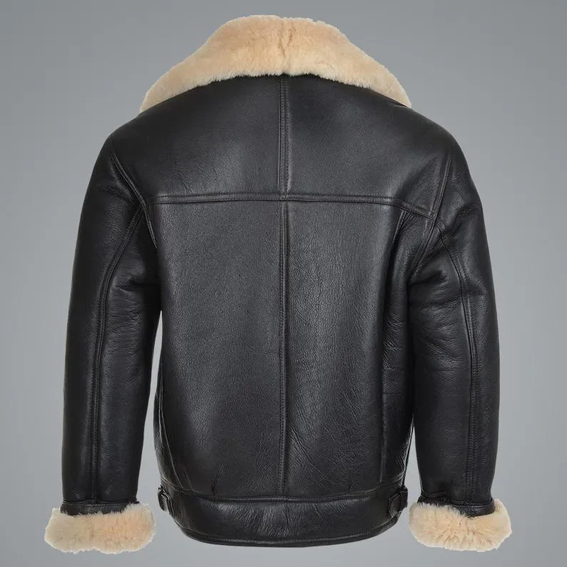 Mens B3 Flying Cockpit Aviator Shearling Jacket