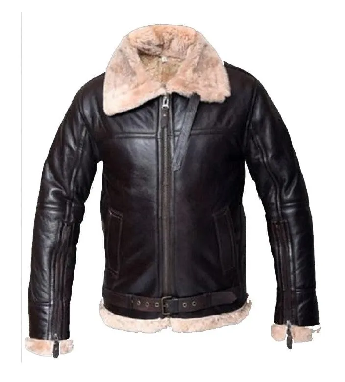 Men's B3 Shearling Aviator Bomber Sheepskin Jacket