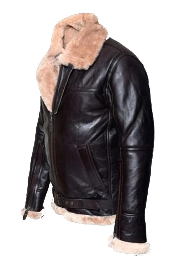 Men's B3 Shearling Aviator Bomber Sheepskin Jacket