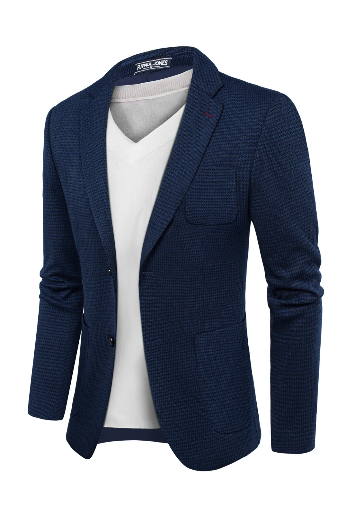 Mens Casual Knit Blazers Two Buttons Lightweight Business Blazer Coat