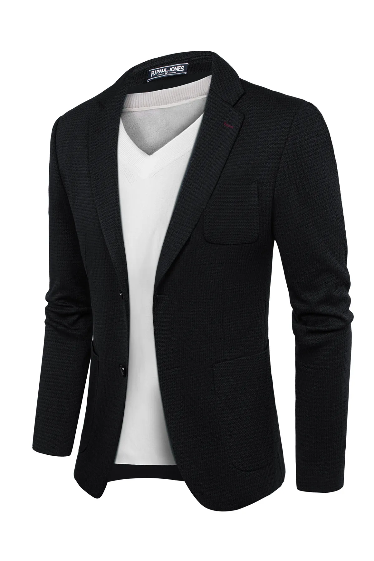 Mens Casual Knit Blazers Two Buttons Lightweight Business Blazer Coat