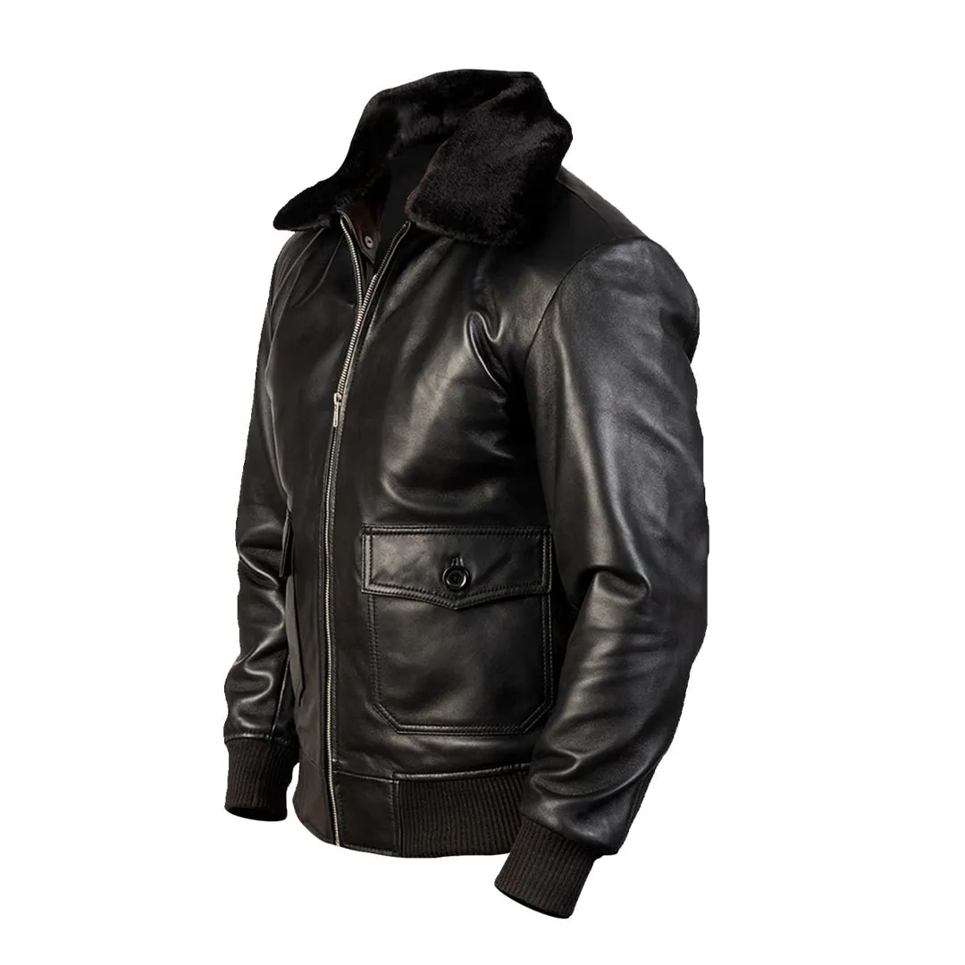 Men's G-1 Faux Shearling Bomber Leather Jacket