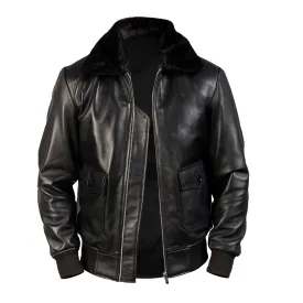 Men's G-1 Faux Shearling Bomber Leather Jacket