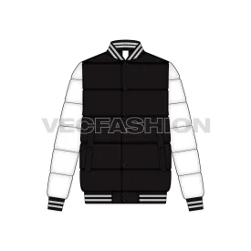 Mens Puffer Varsity Jacket