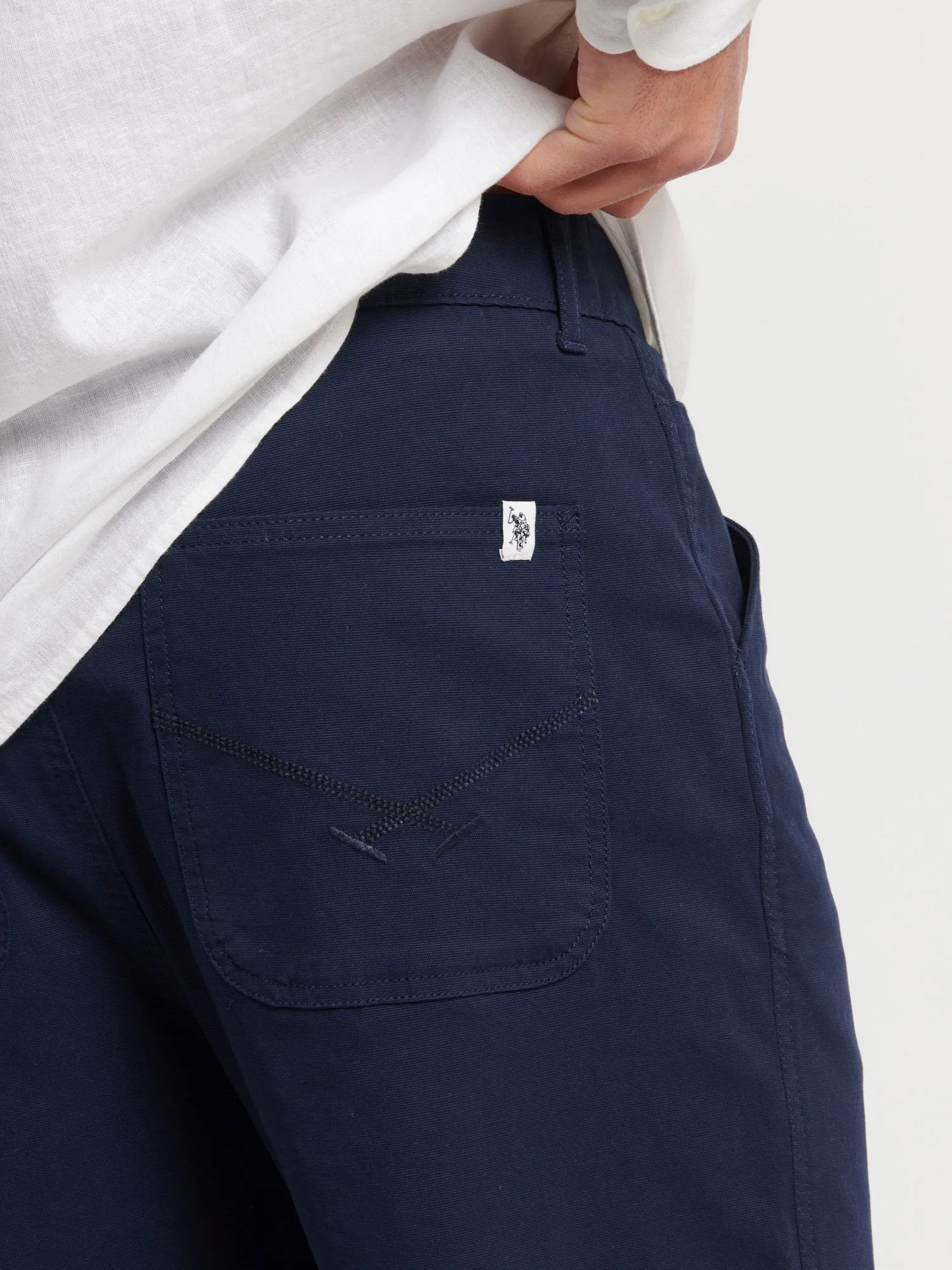 Mens Worker Trousers in Navy Blue