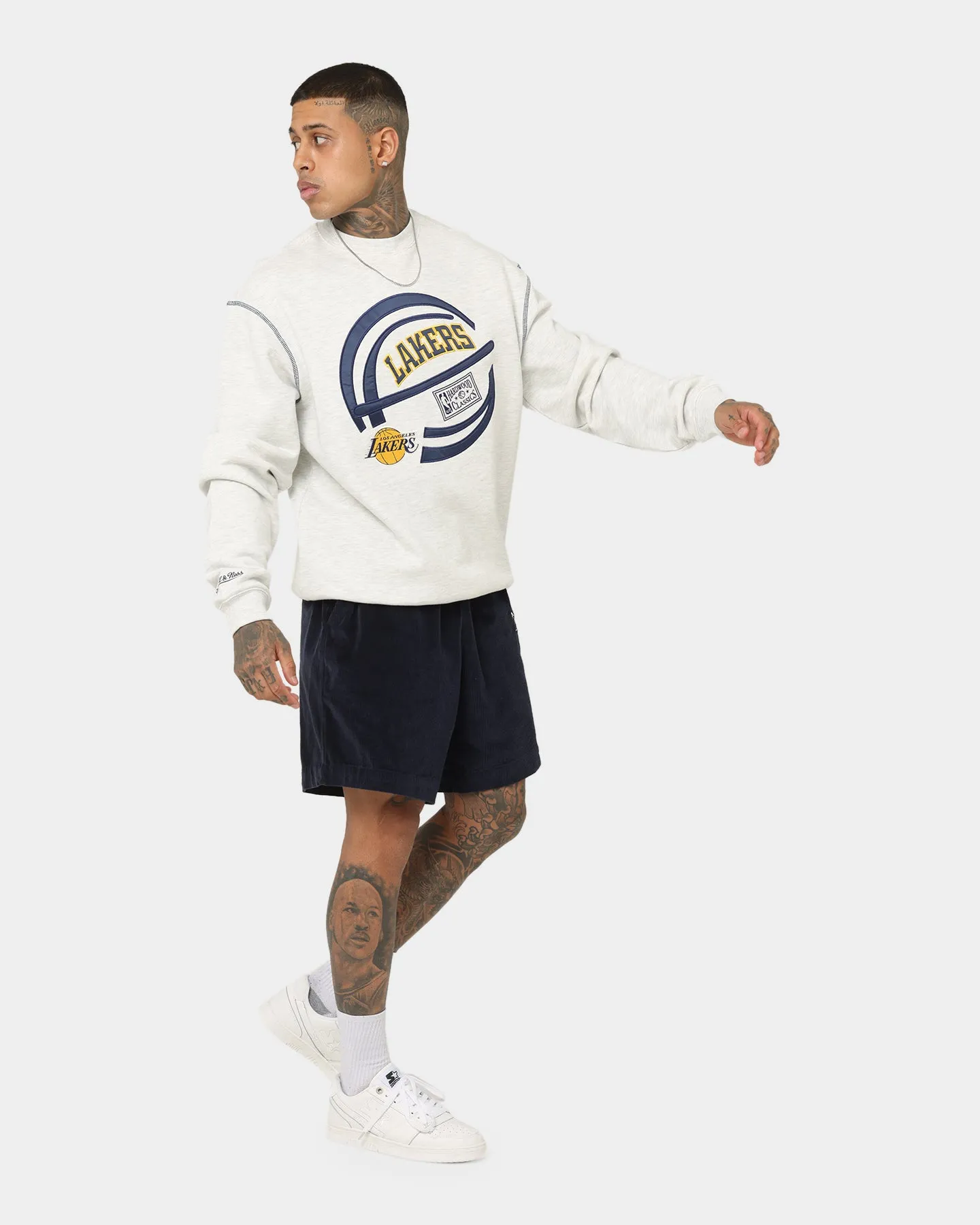 Mitchell & Ness Los Angeles Lakers On The Bounce Crewneck Grey Marle