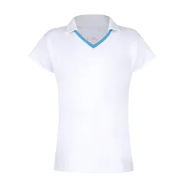 #Moroccan Morning White Polo Top