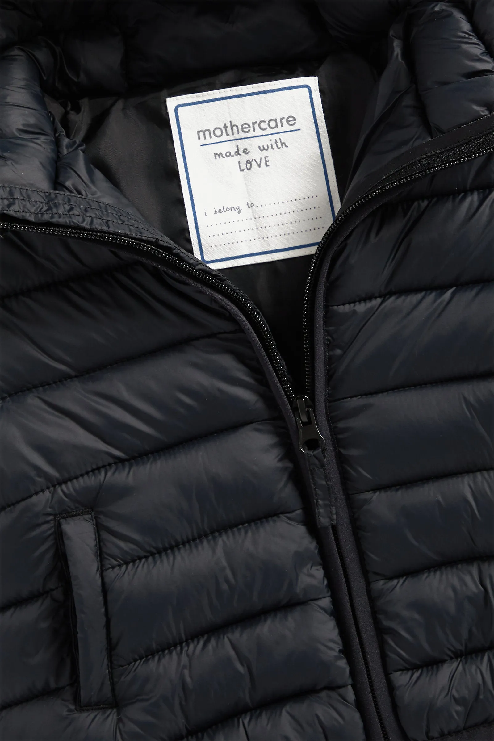 Mothercare Black Pack-Away Quilted Jacket