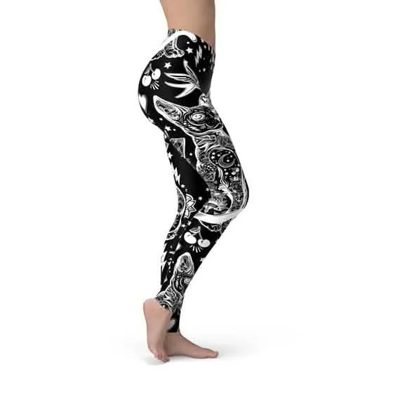 Mystical Cat Women's Active Performance Leggings