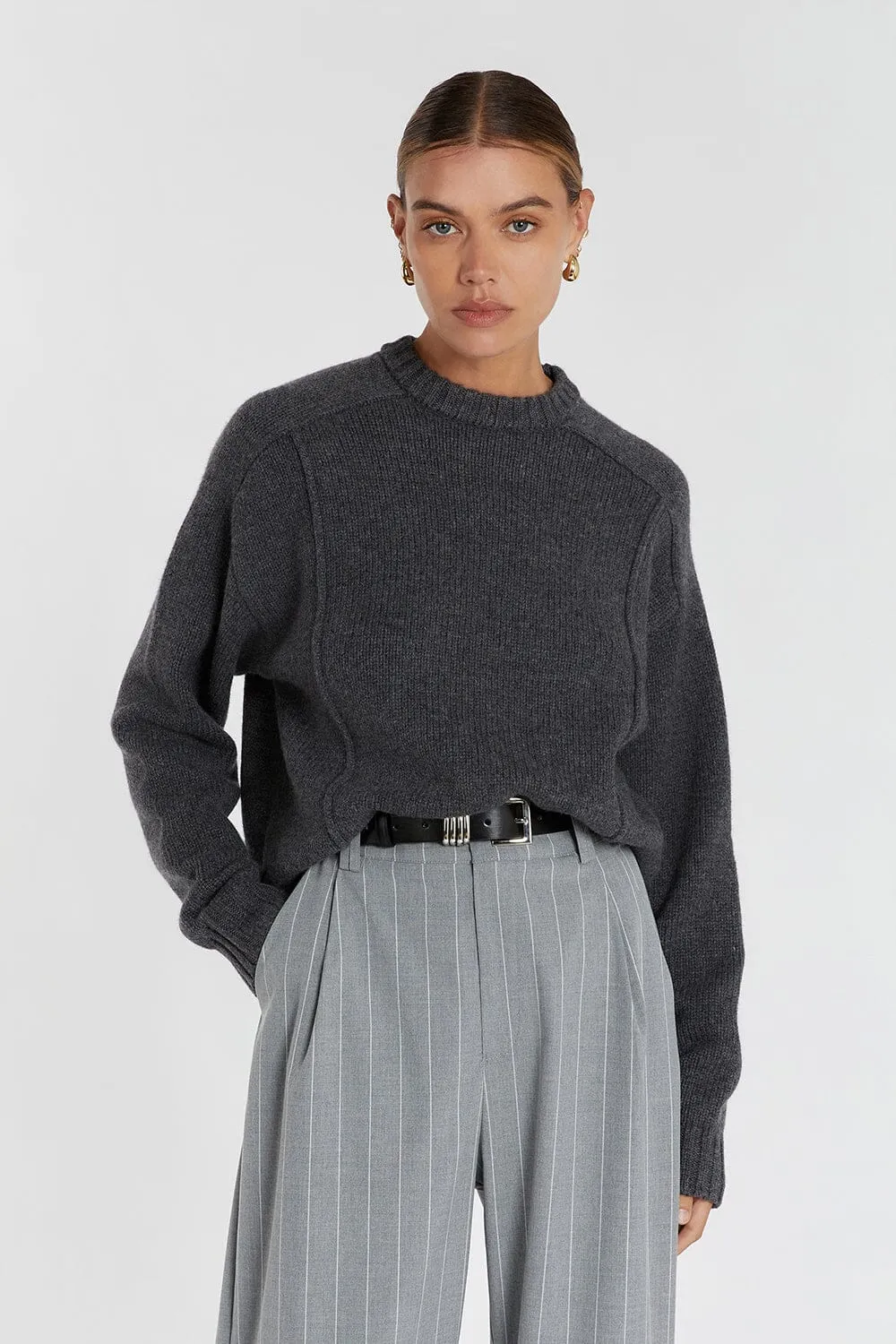 OTIS CHARCOAL KNIT JUMPER