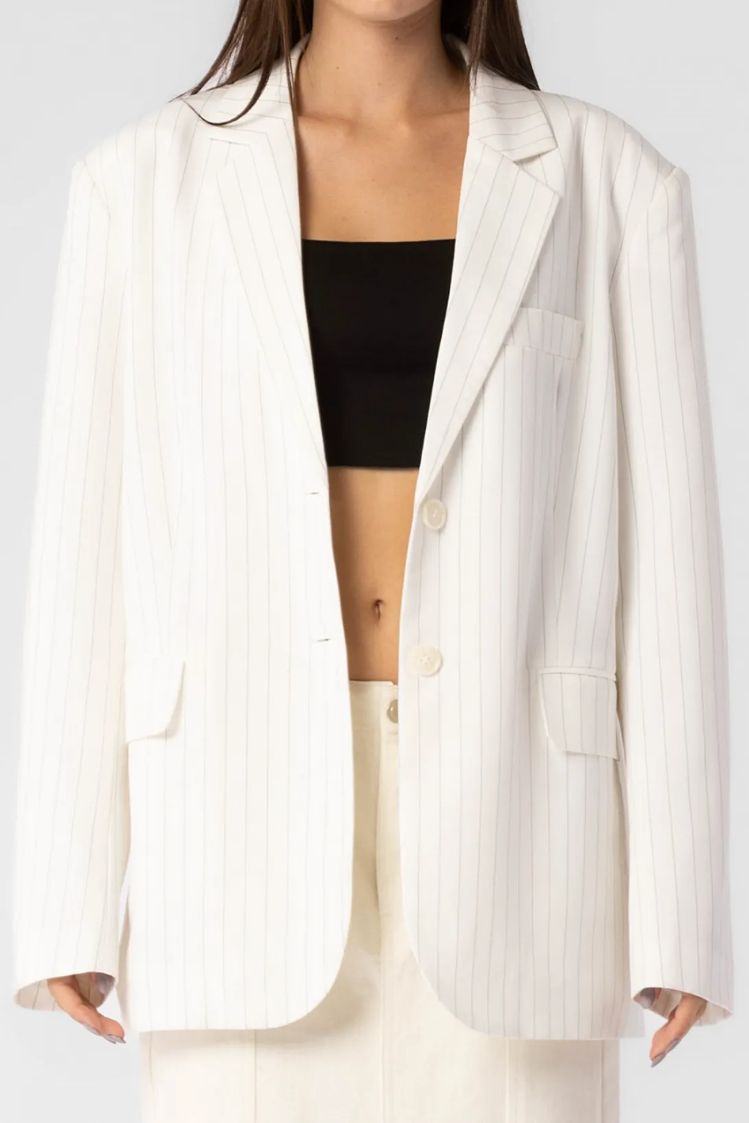 Oversized Pinstripe Blazer