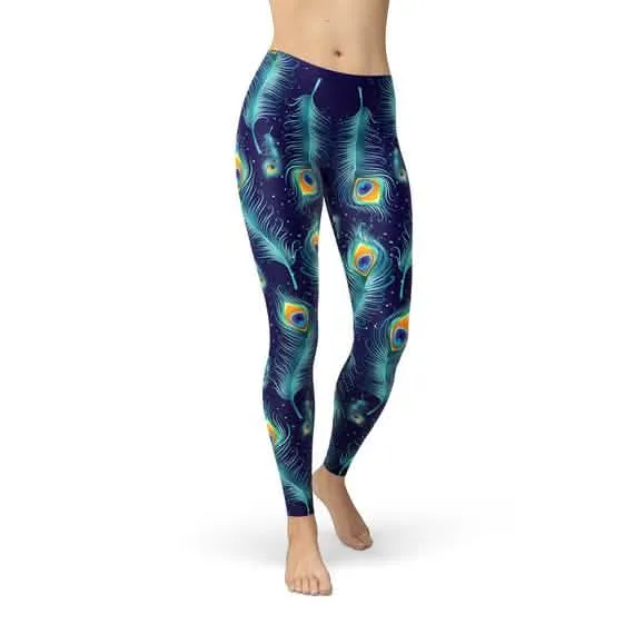 Peacock Paradise Premium Full-Length Leggings