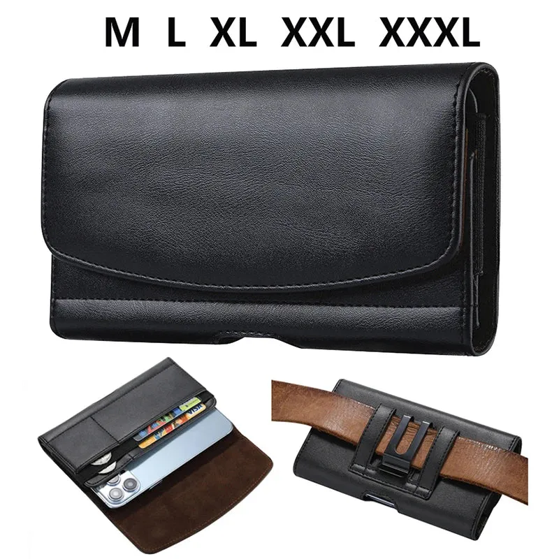 Phone Holster With Belt Clip On Leather Pouch Waist Bag iPhone Samsung