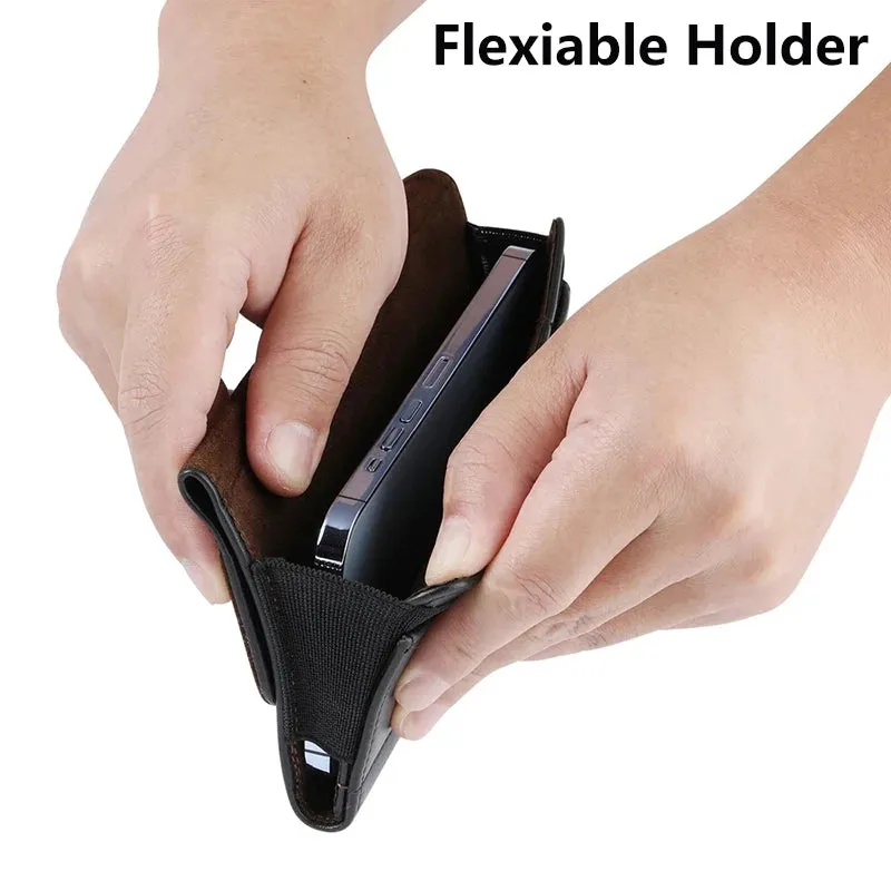 Phone Holster With Belt Clip On Leather Pouch Waist Bag iPhone Samsung