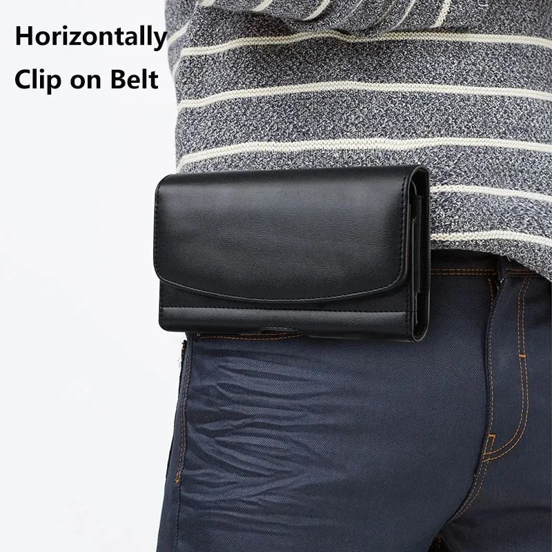 Phone Holster With Belt Clip On Leather Pouch Waist Bag iPhone Samsung