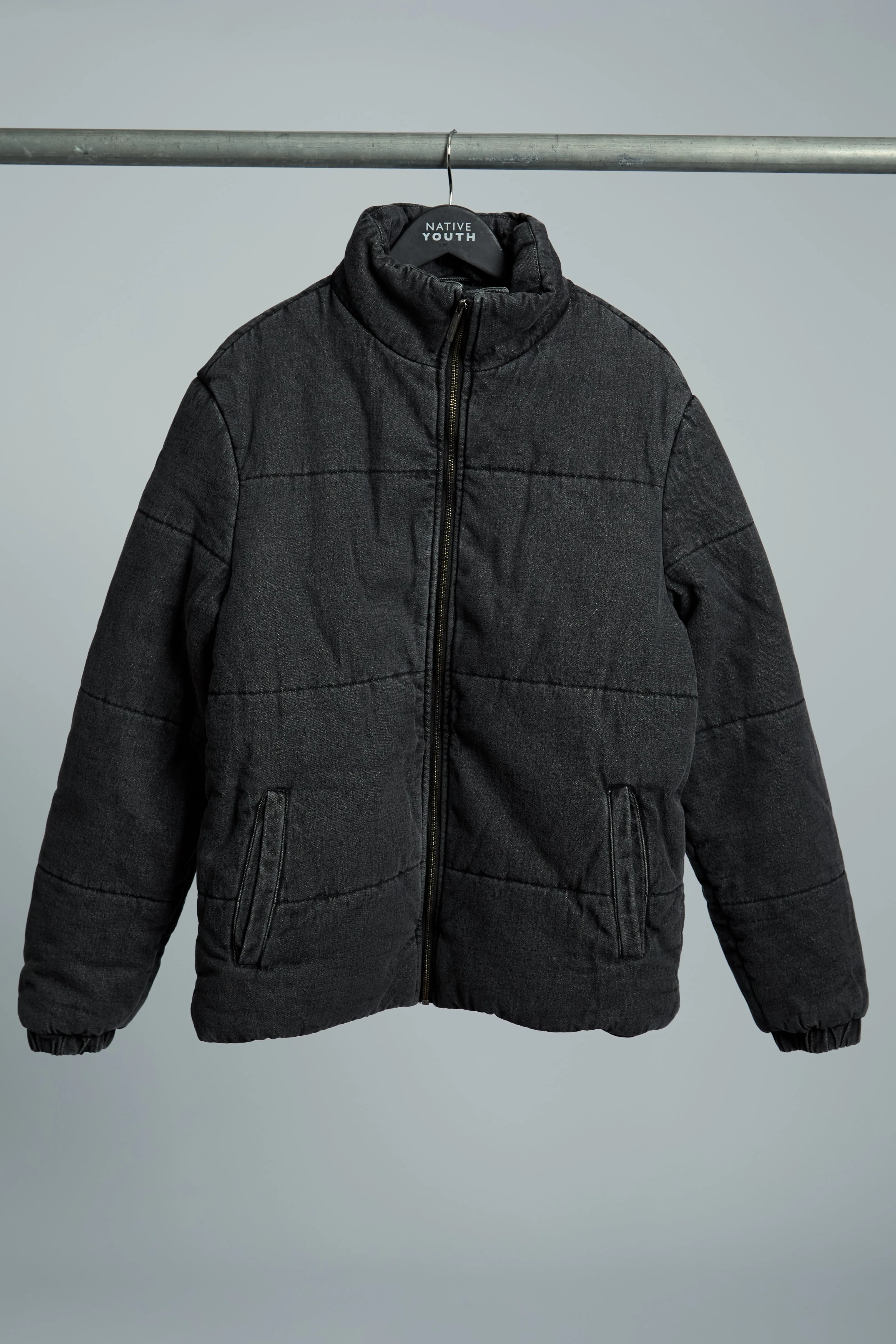 PINTO STONE WASHED DENIM PUFFER JACKET