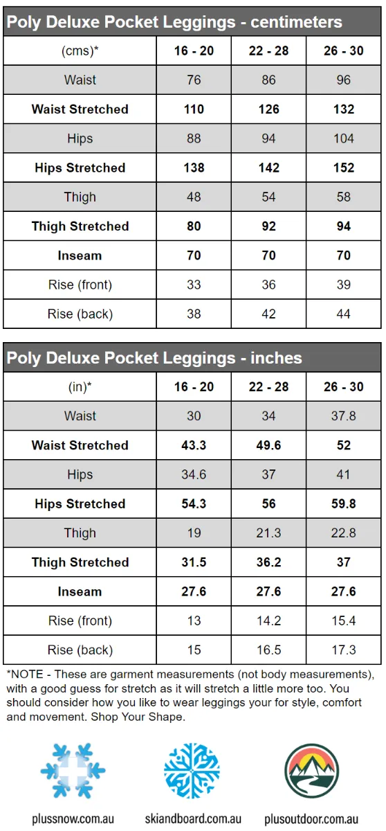 Polyanna Pocket Womens Plus Size Thermal Leggings Black sizes 16-30