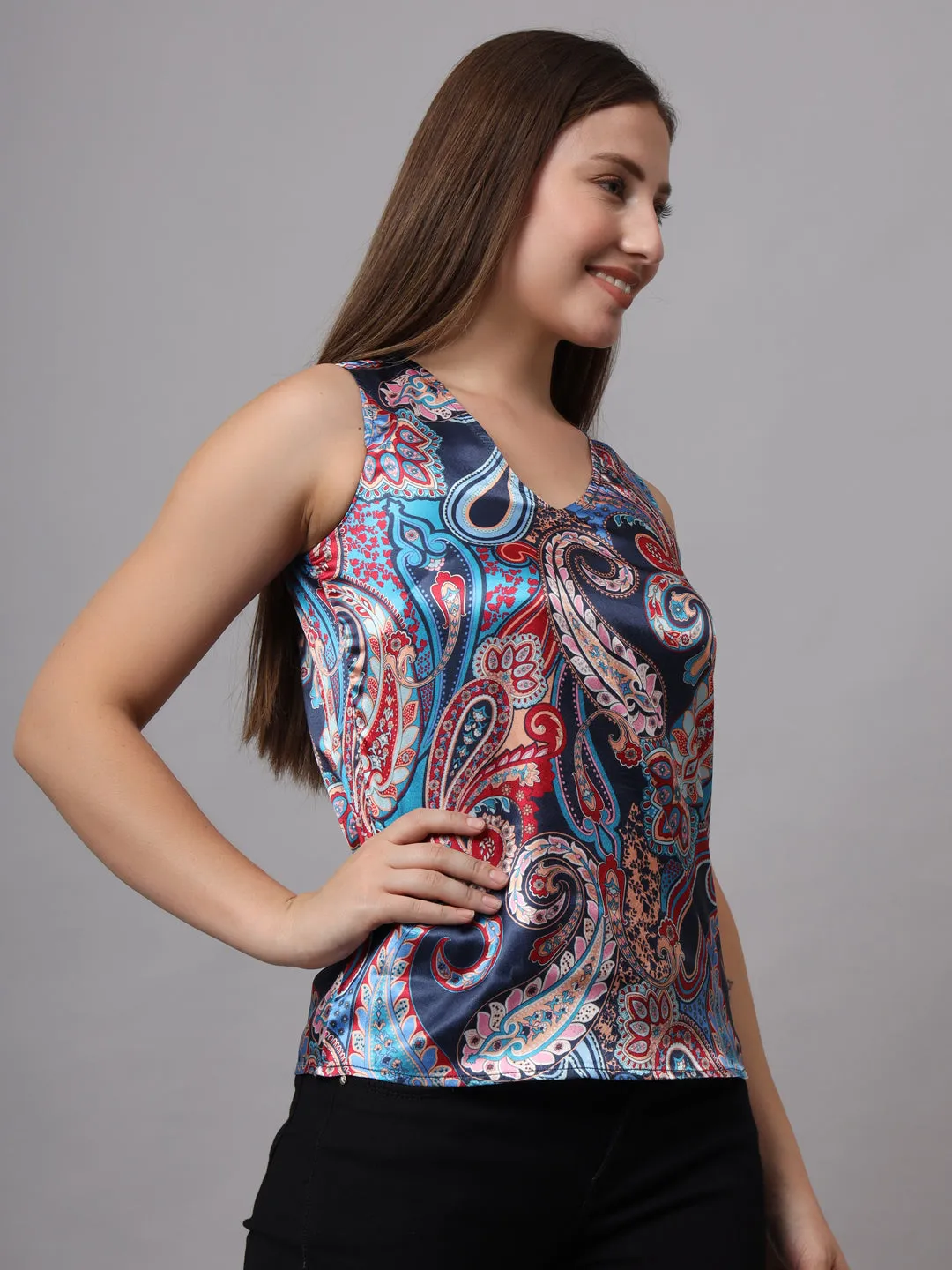 Print Satin Top