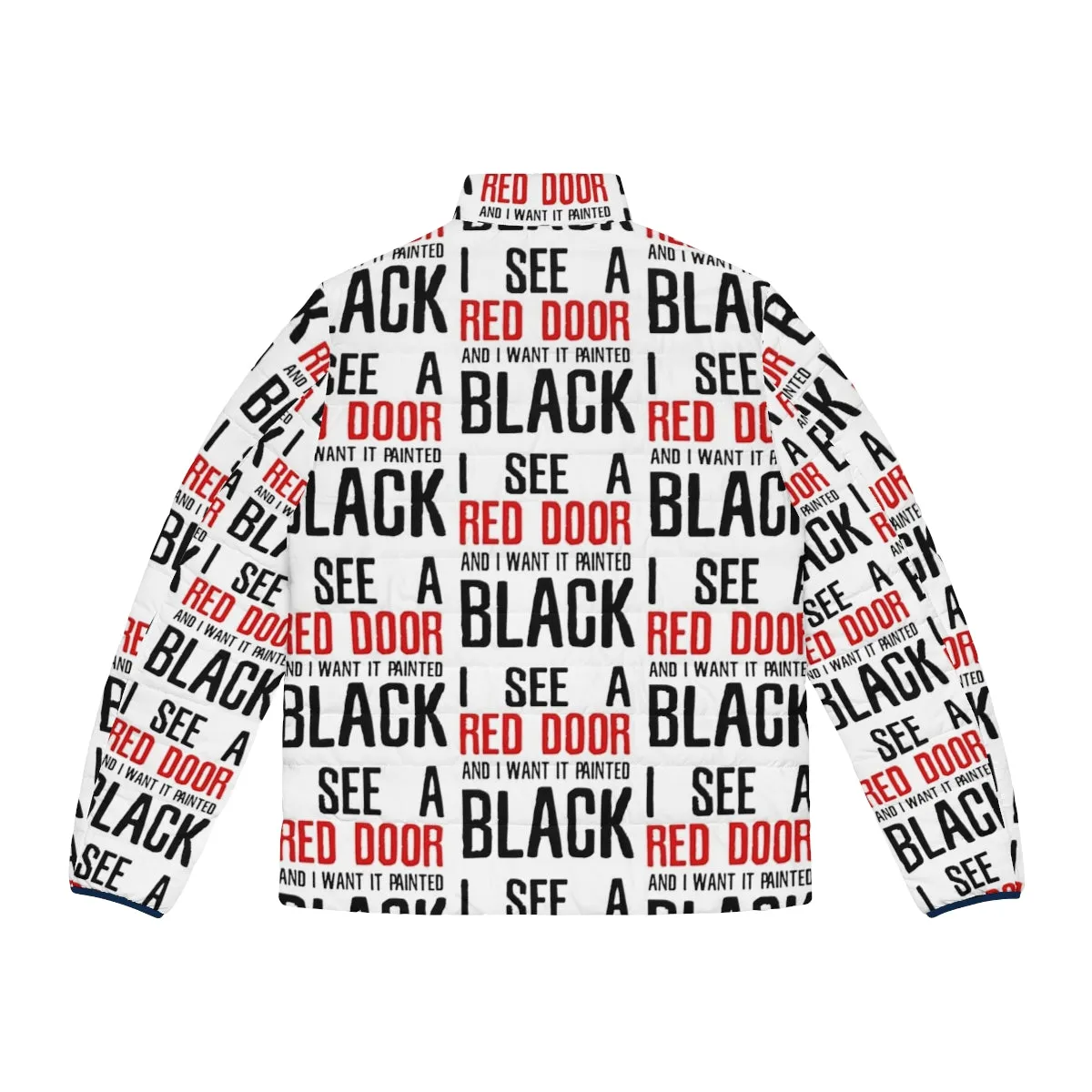 "The Rolling Stones Paint It Black Lyrics Puffer Jacket"