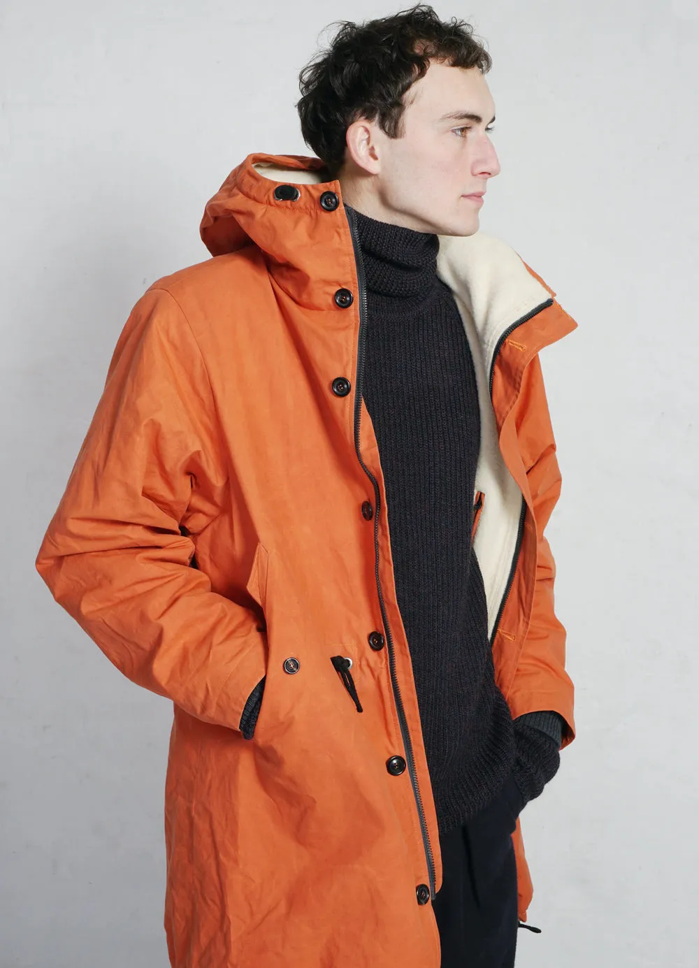 RASMUS | Waxed Parka With Zipper | Flare