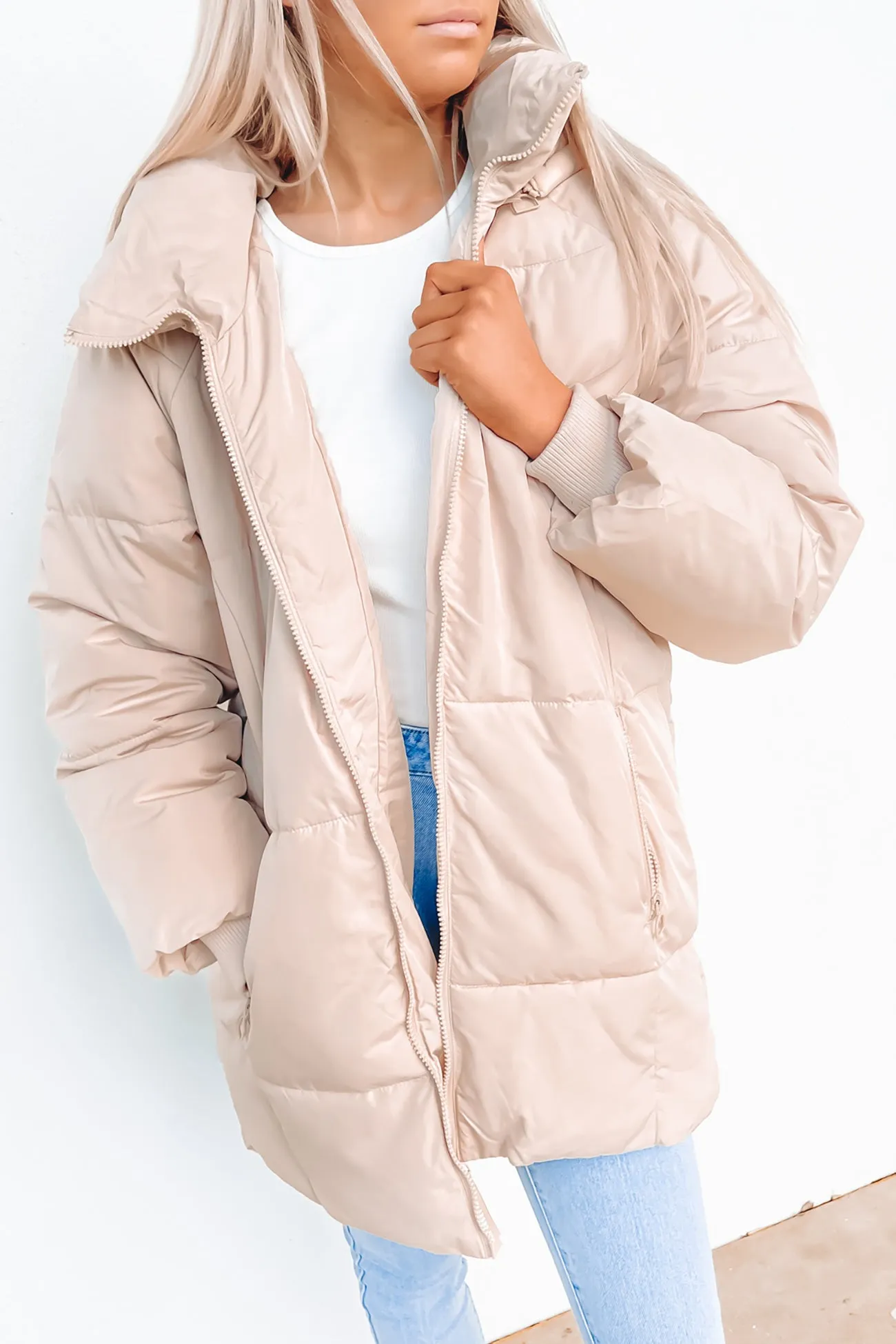 Remi Luxe Midi Puffer Natural