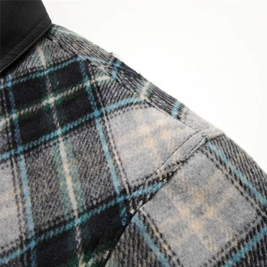 Retro Patchwork Plaid Puffer Jacket