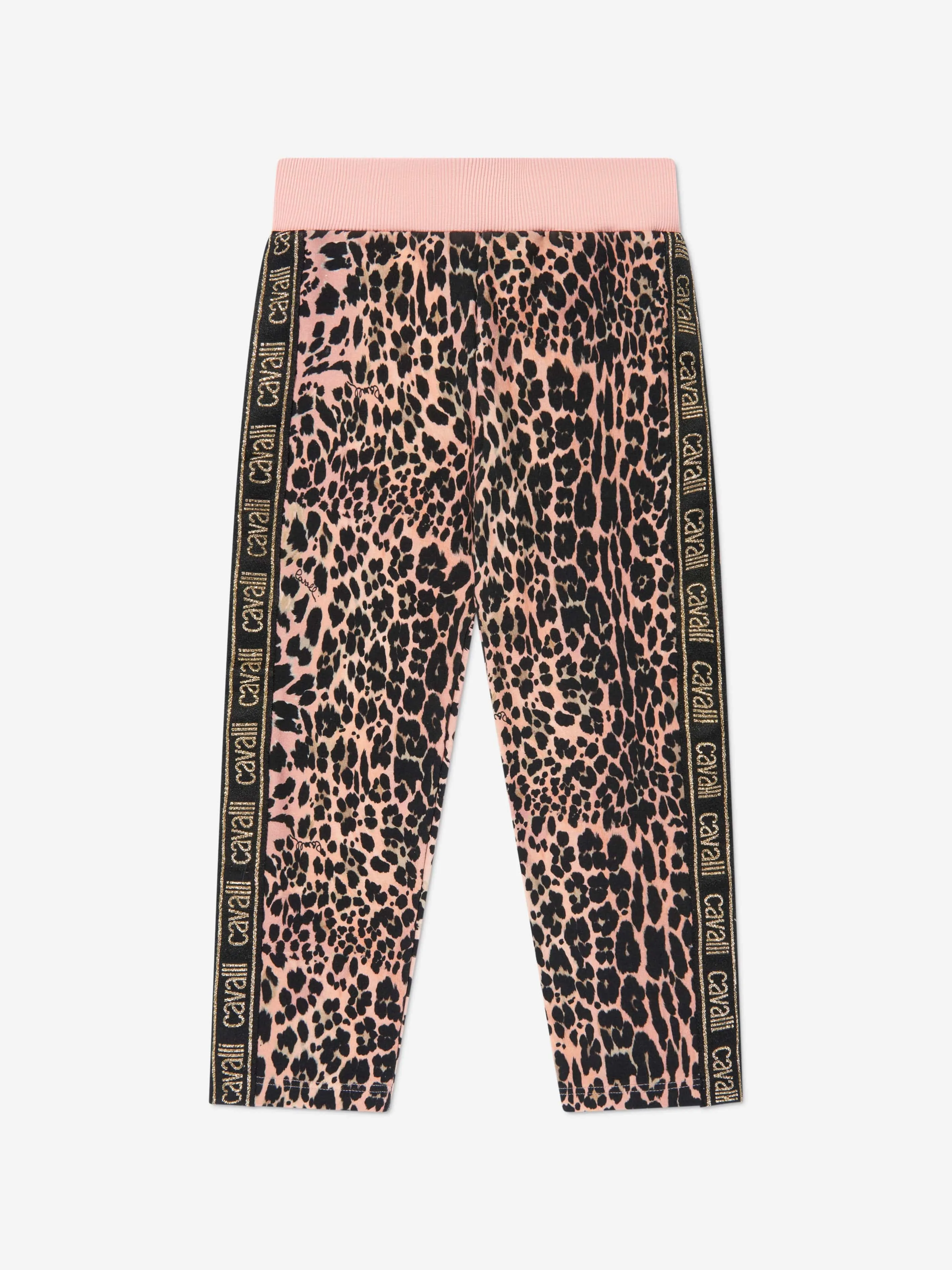 Roberto Cavalli Girls Cotton Leopard Print Leggings