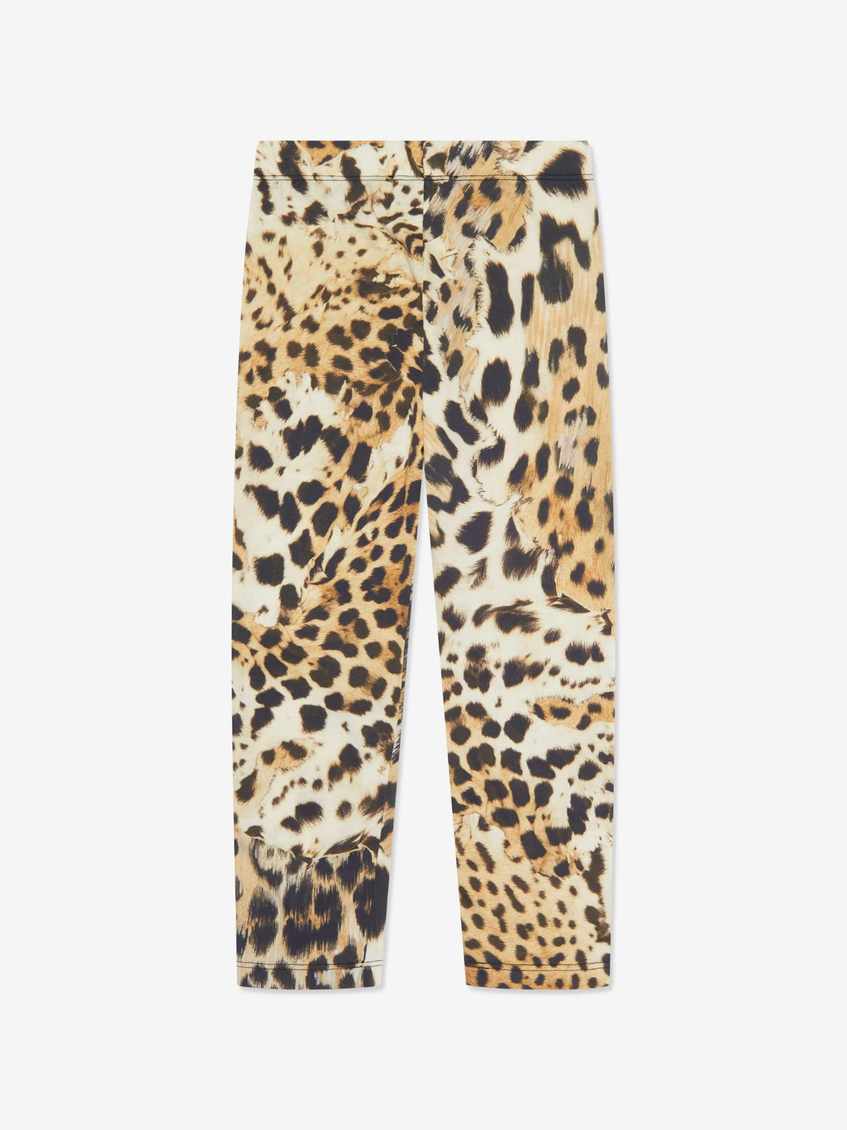 Roberto Cavalli Girls Leopard Print Leggings in Brown