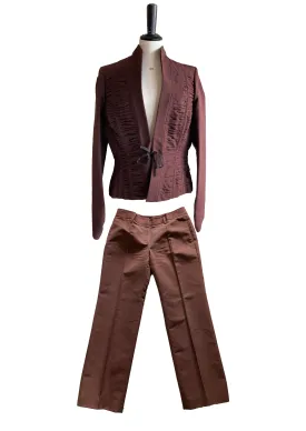 Ruched Cotton/Silk Suit