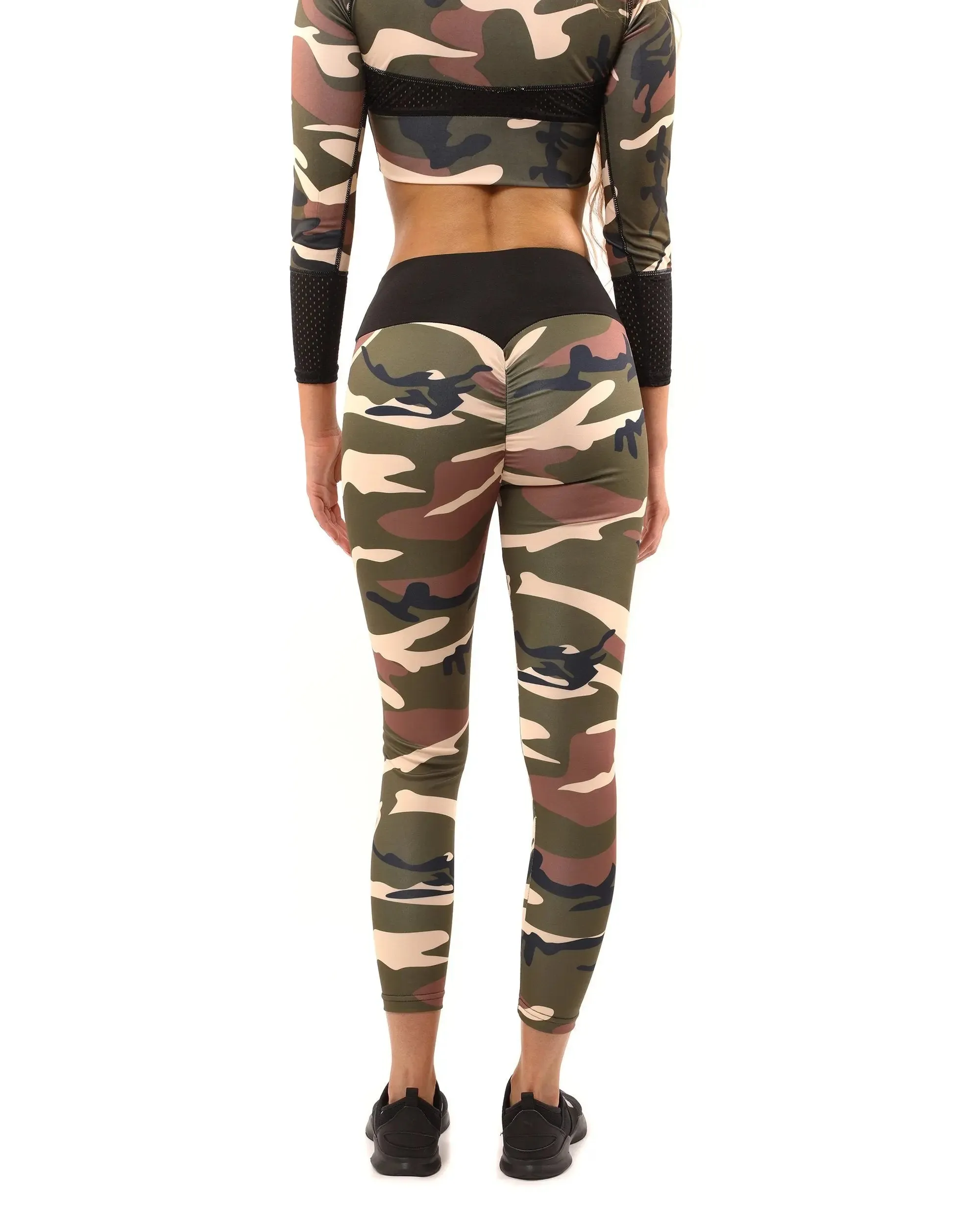 Savoy Active Camo Compression Leggings - Earthy Brown/Green