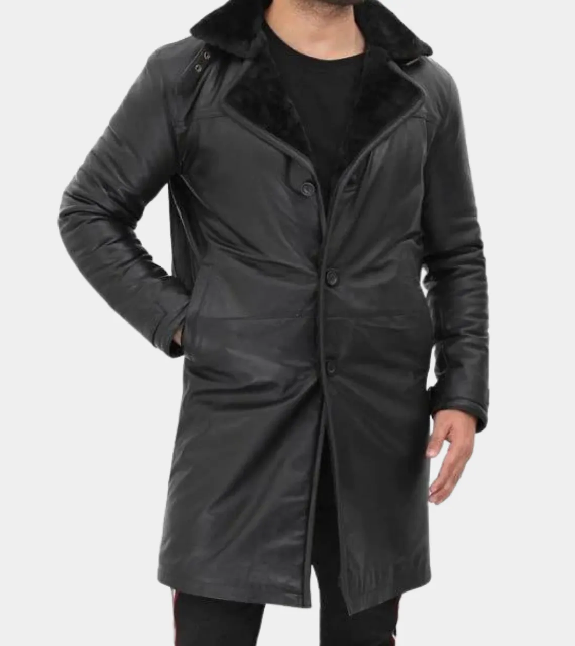 Shearling Lambskin Men's Leather Coat