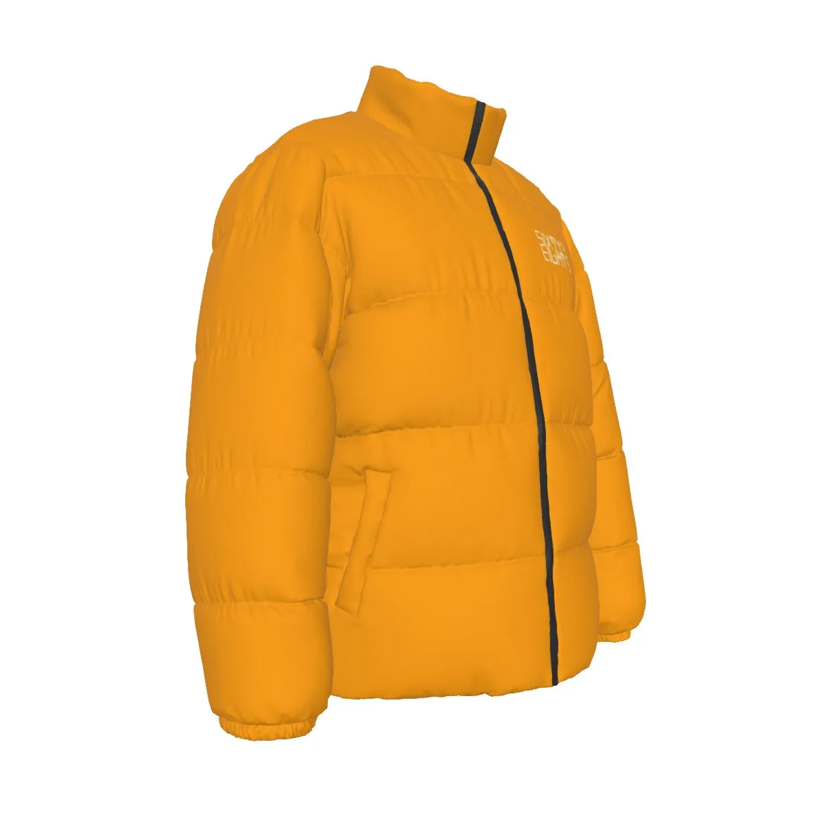 Sixty Eight 93 Logo White Orange Unisex Puffer Jacket