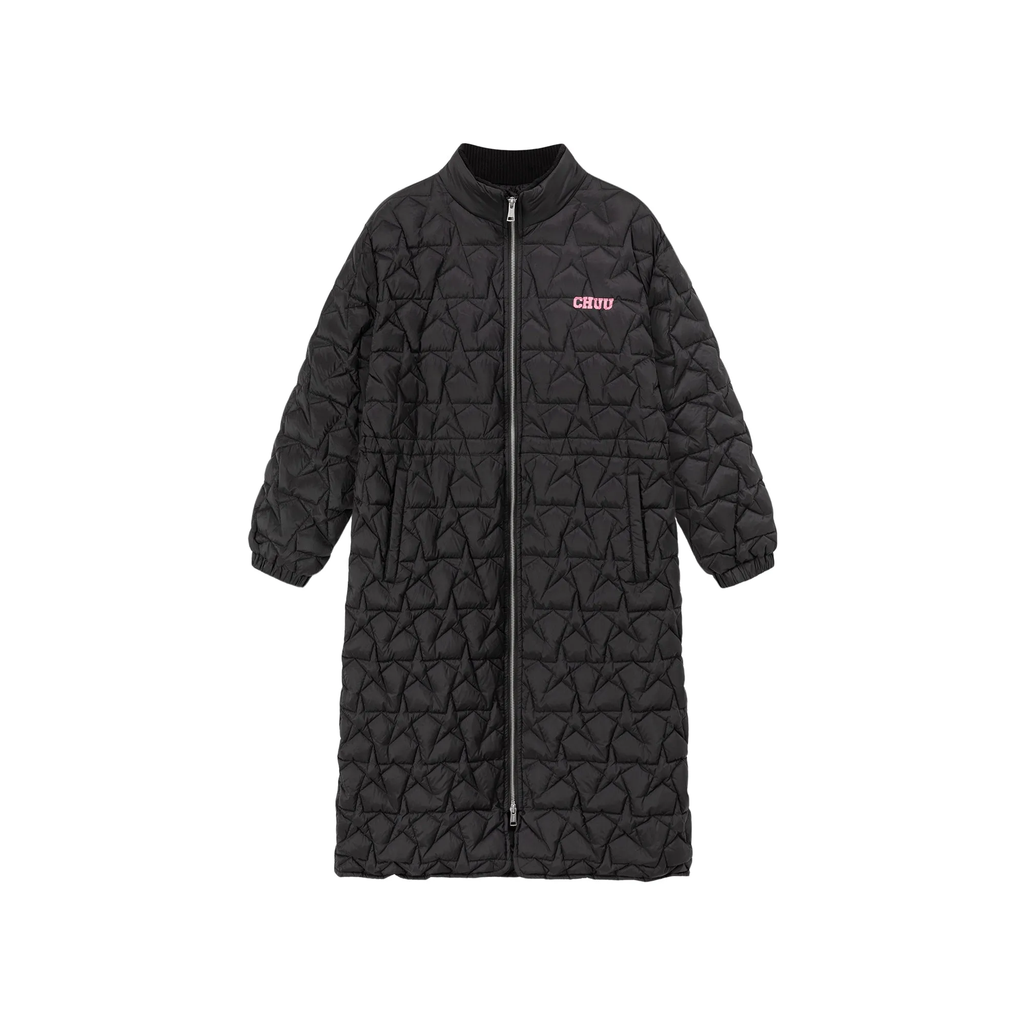 Star Quilted Padded Long Coat