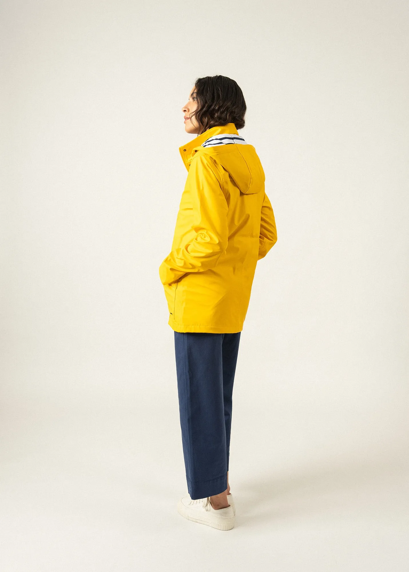 Ste Morgane parka - waterproof, striped jersey lining (JAUNE)