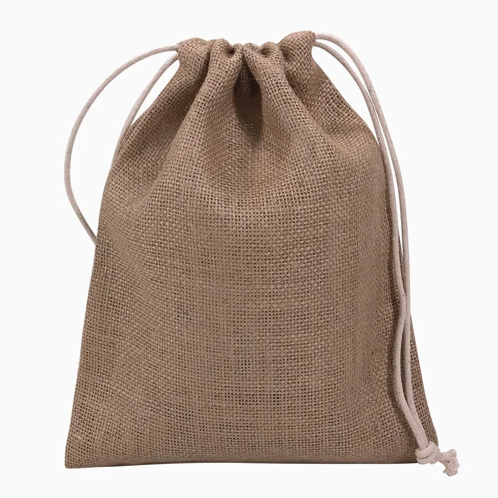 Stock Jute Drawstring Bag-Medium(SJB-11T)